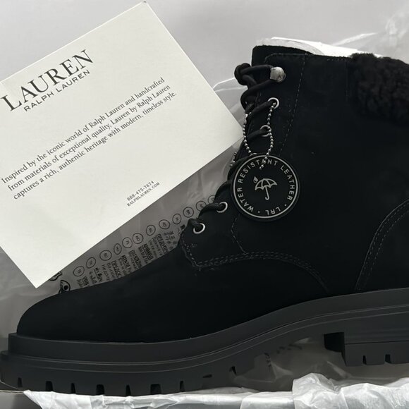 LAUREN RALPH LAUREN CARLEE BLACK BOOTS - Picture 1 of 2